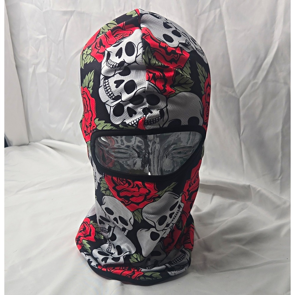 Gothic Skull & Rose Balaclava Mask Stretch Breathable Motorcycle Ski Mask